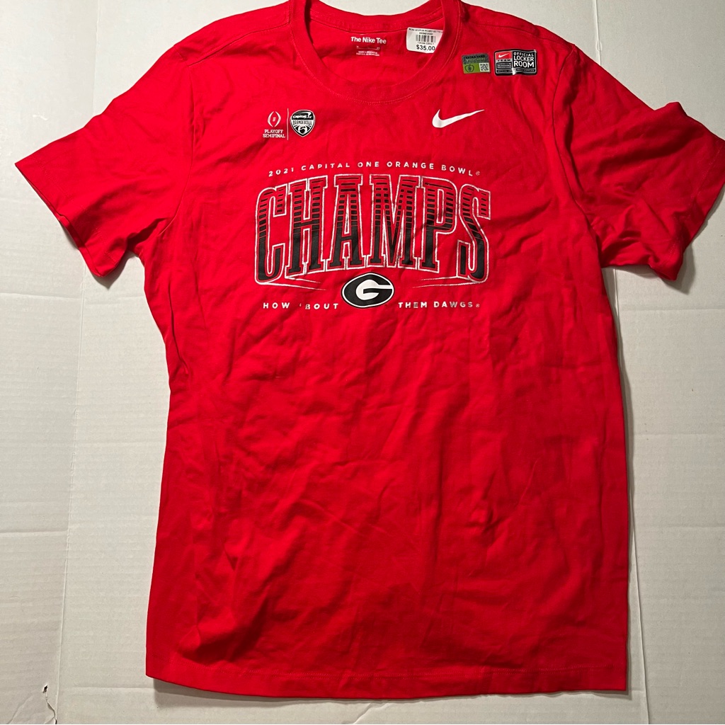 Nike Georgia Bulldogs Xl Ncaa 2021 Orange Bowl Champion TShirt Tee New Nwt